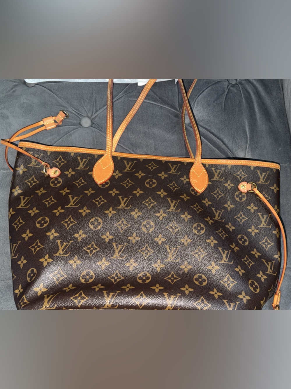 Louis Vuitton Monogram Tote in Brown with Tan Trim